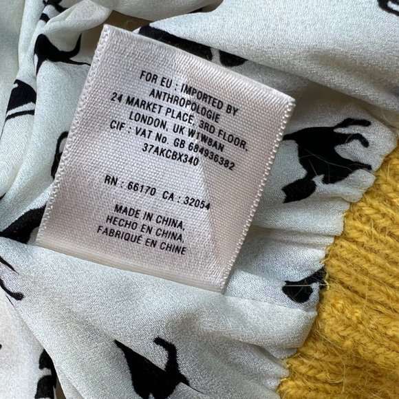 HWR Monogram Anthro Angora Rabbit Fur Sweater Cardigan Cat Lining Yellow - Picture 5 of 6